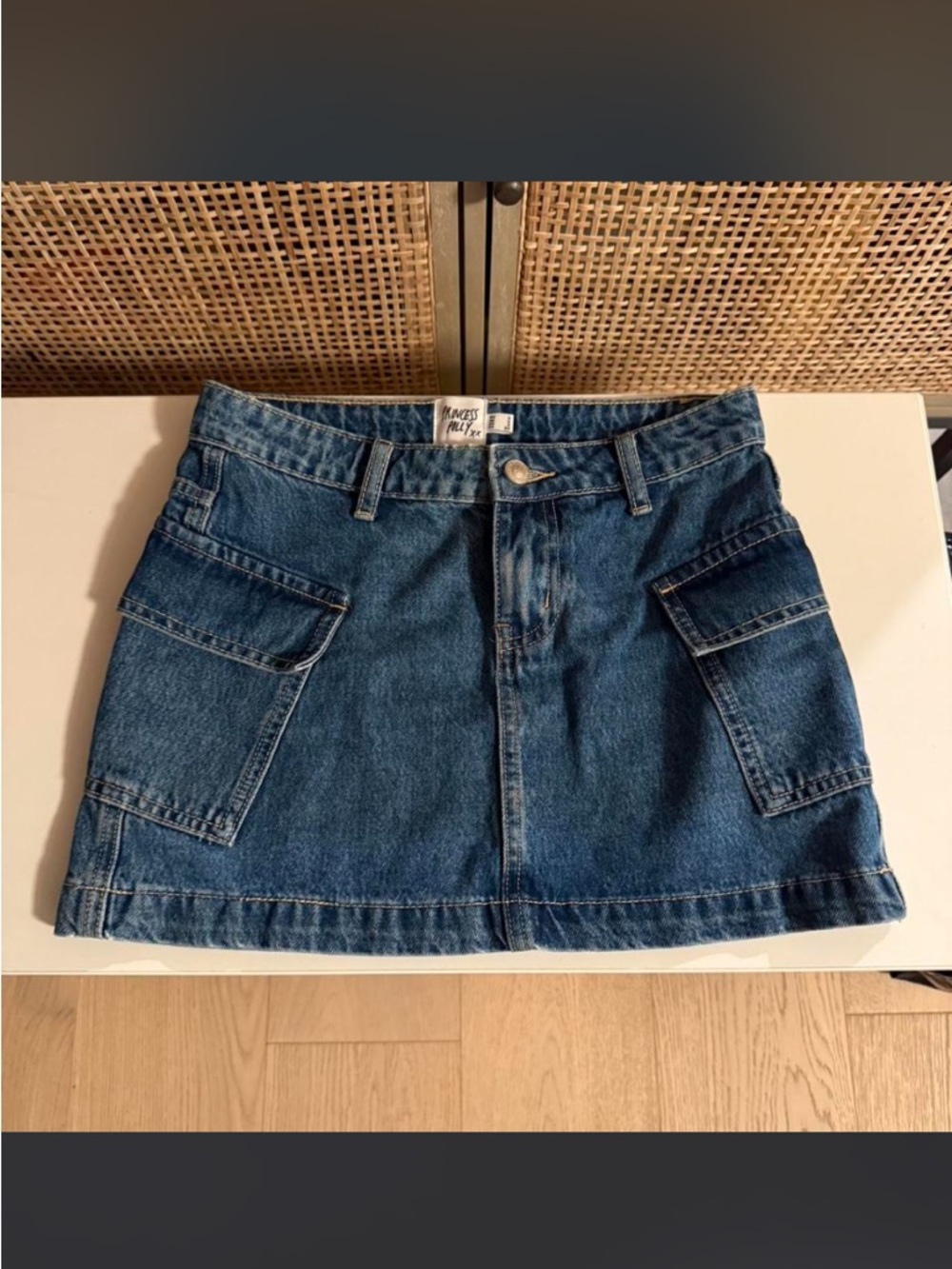 Princess Polly Blue Denim Cargo Mini Skirt